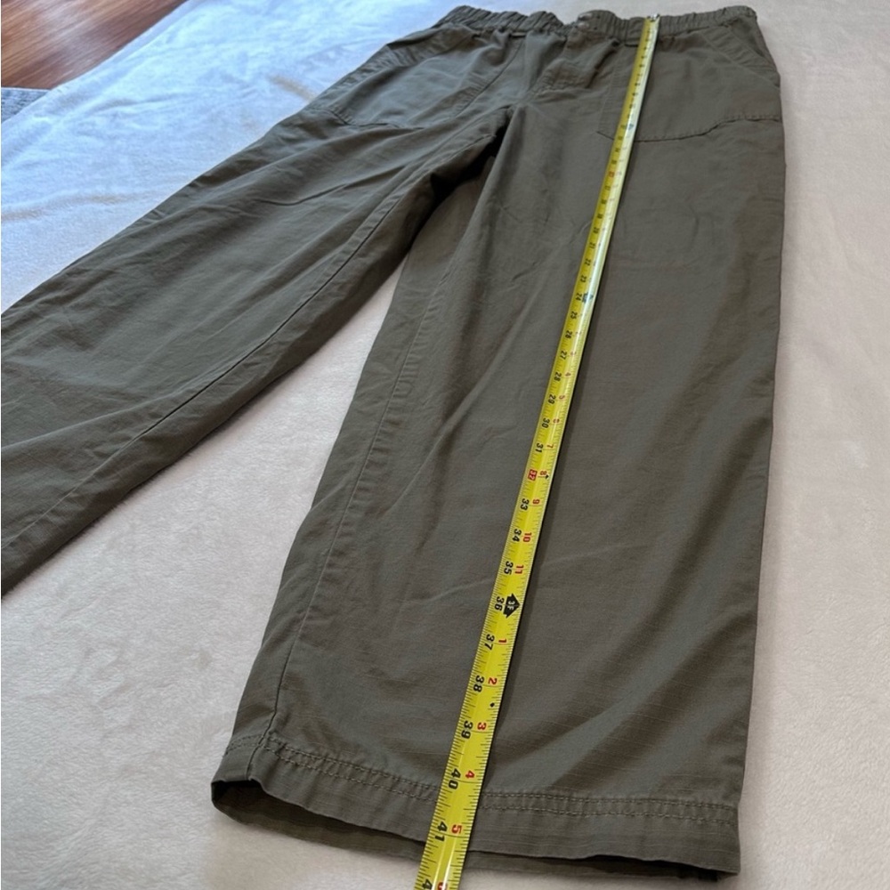 Madewell Cotton Ripstop Pull-On Straight Cargo Pants in Khaki Green Size L - Picture 3 of 11